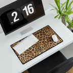 Leopard Print Desk Mat - Large Animal Print Gaming/Office Desk Pad