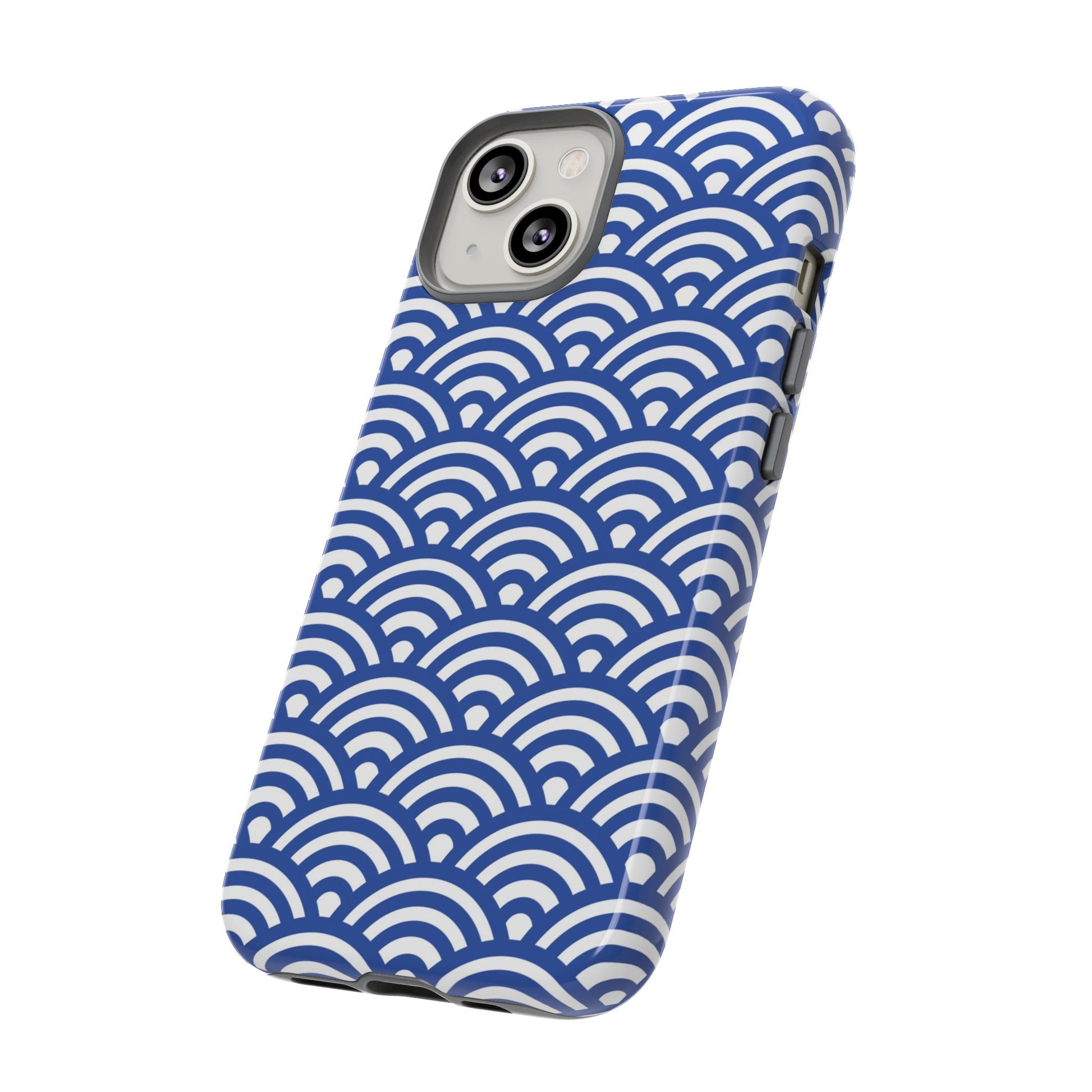 Blue Wave Pattern Tough Phone Case for iPhone 14 models