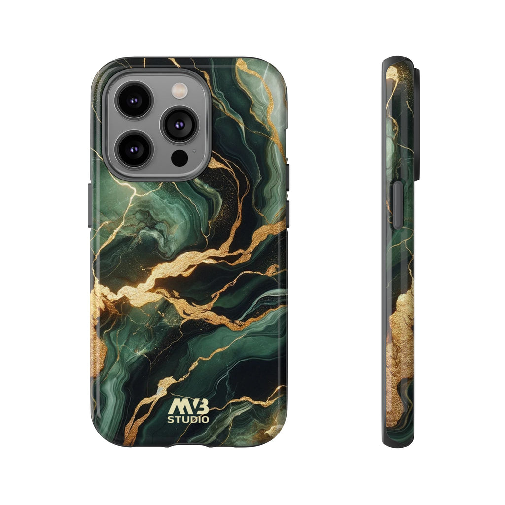 Jade & Gold Marble Camouflage Tough iPhone Case - MVB STUDIO STORE