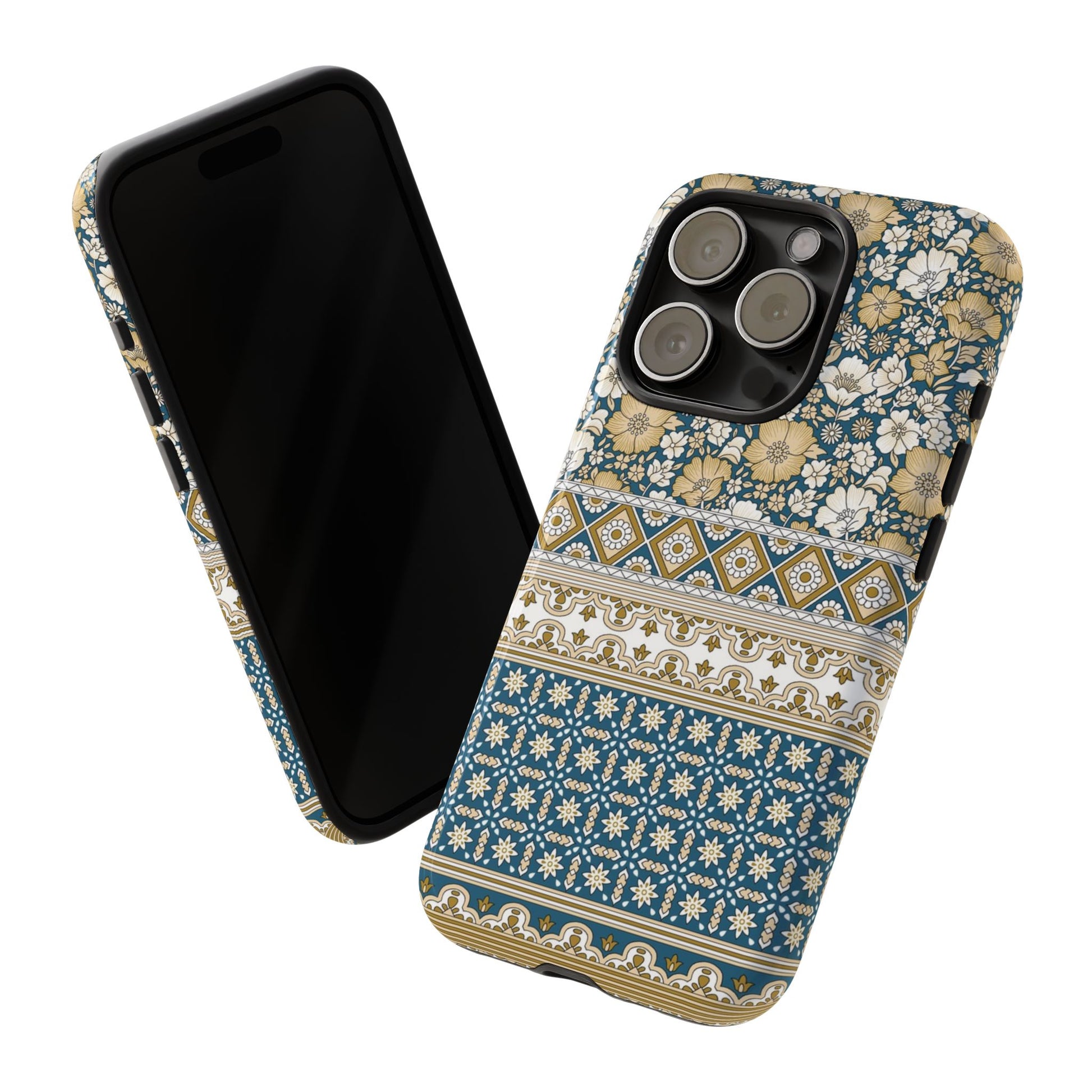 Vintage Floral Tough Phone Case for iPhone 15 models