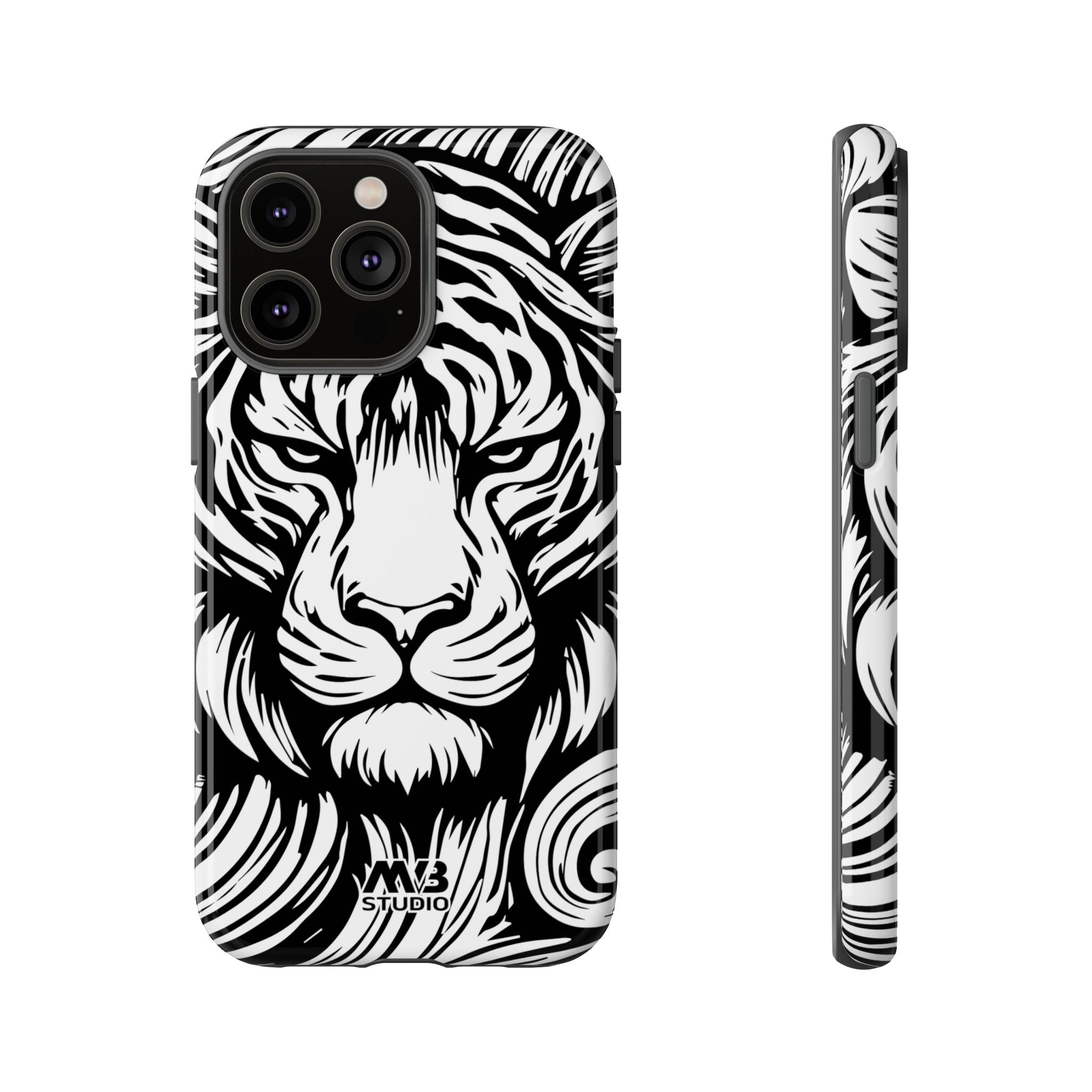 Black & White Tiger Tough iPhone Case - MVB STUDIO STORE
