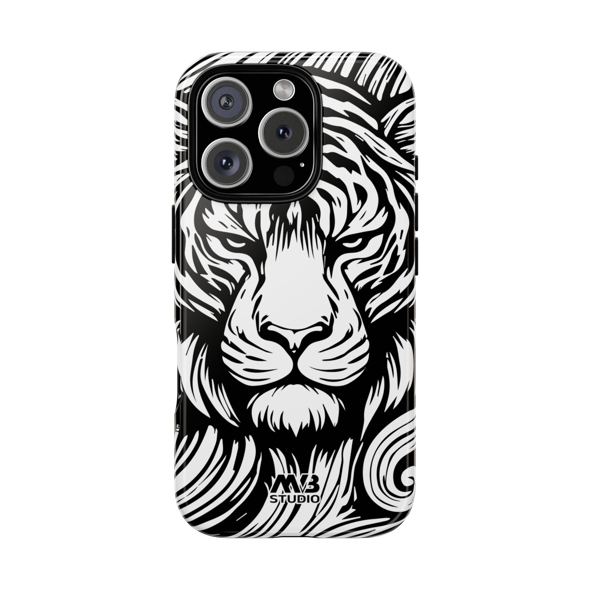 Black & White Tiger Tough iPhone Case - MVB STUDIO STORE