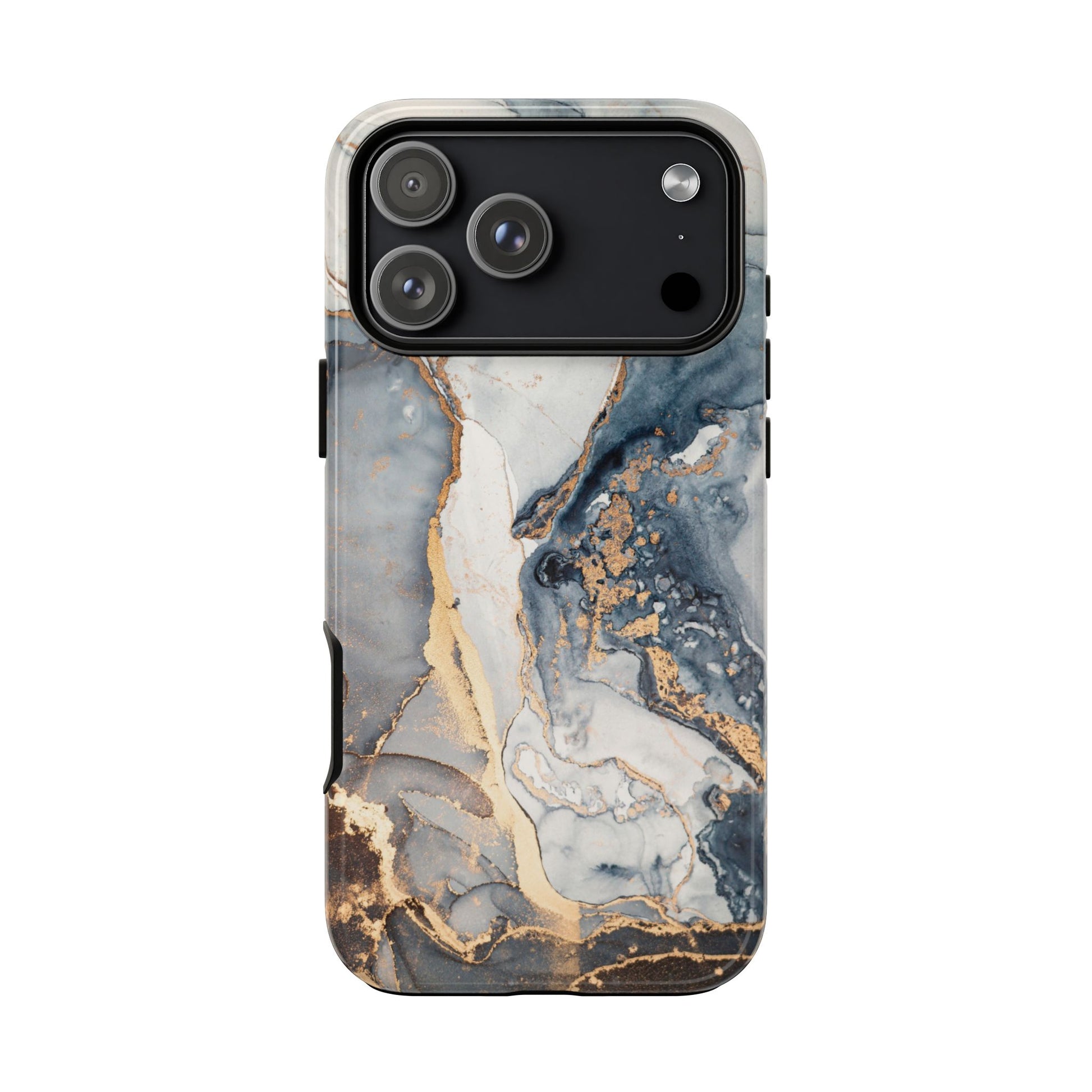 Blue & Gold Marble Tough iPhone 17 Pro Max Case
