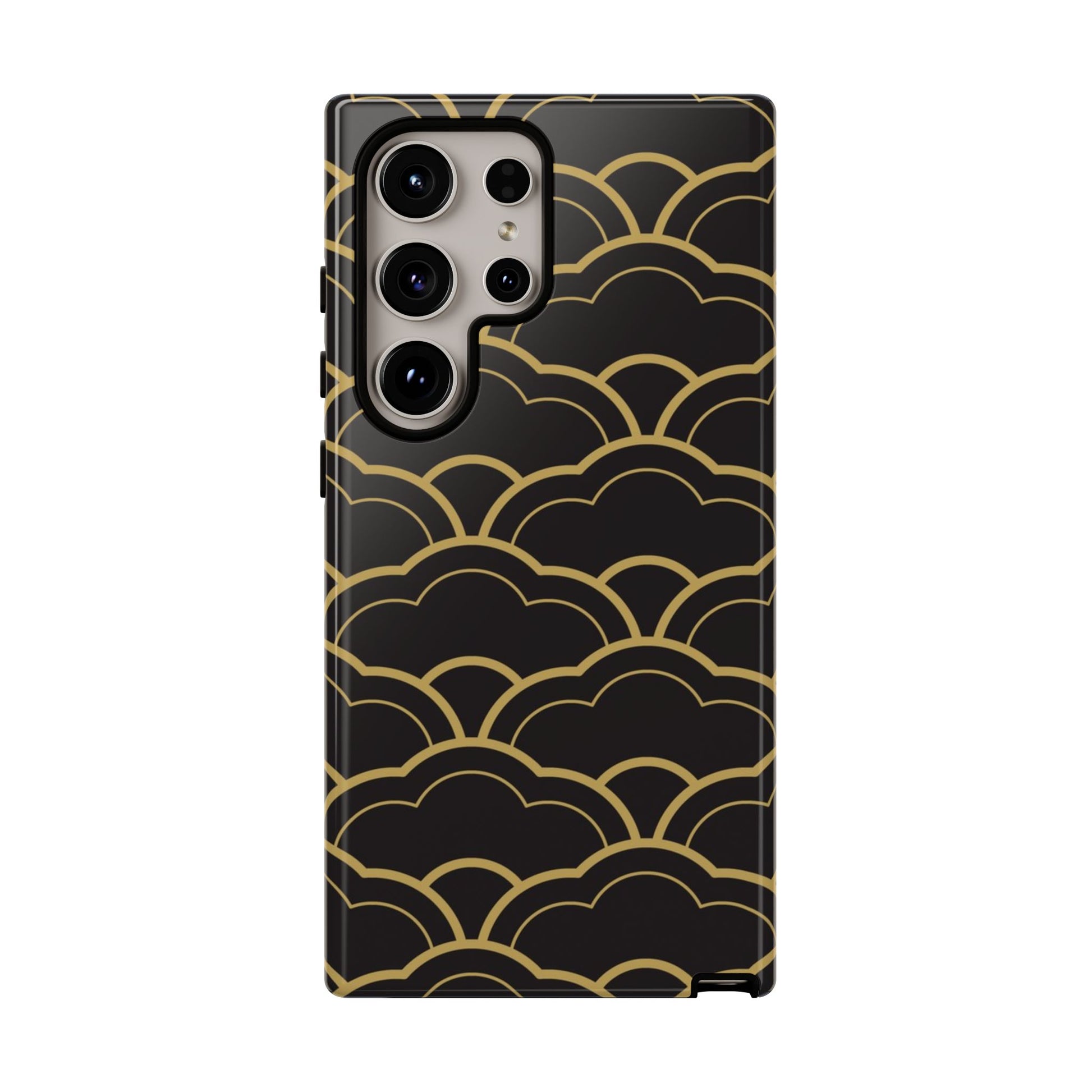 Black and Gold Wave Pattern Samsung Phone Case