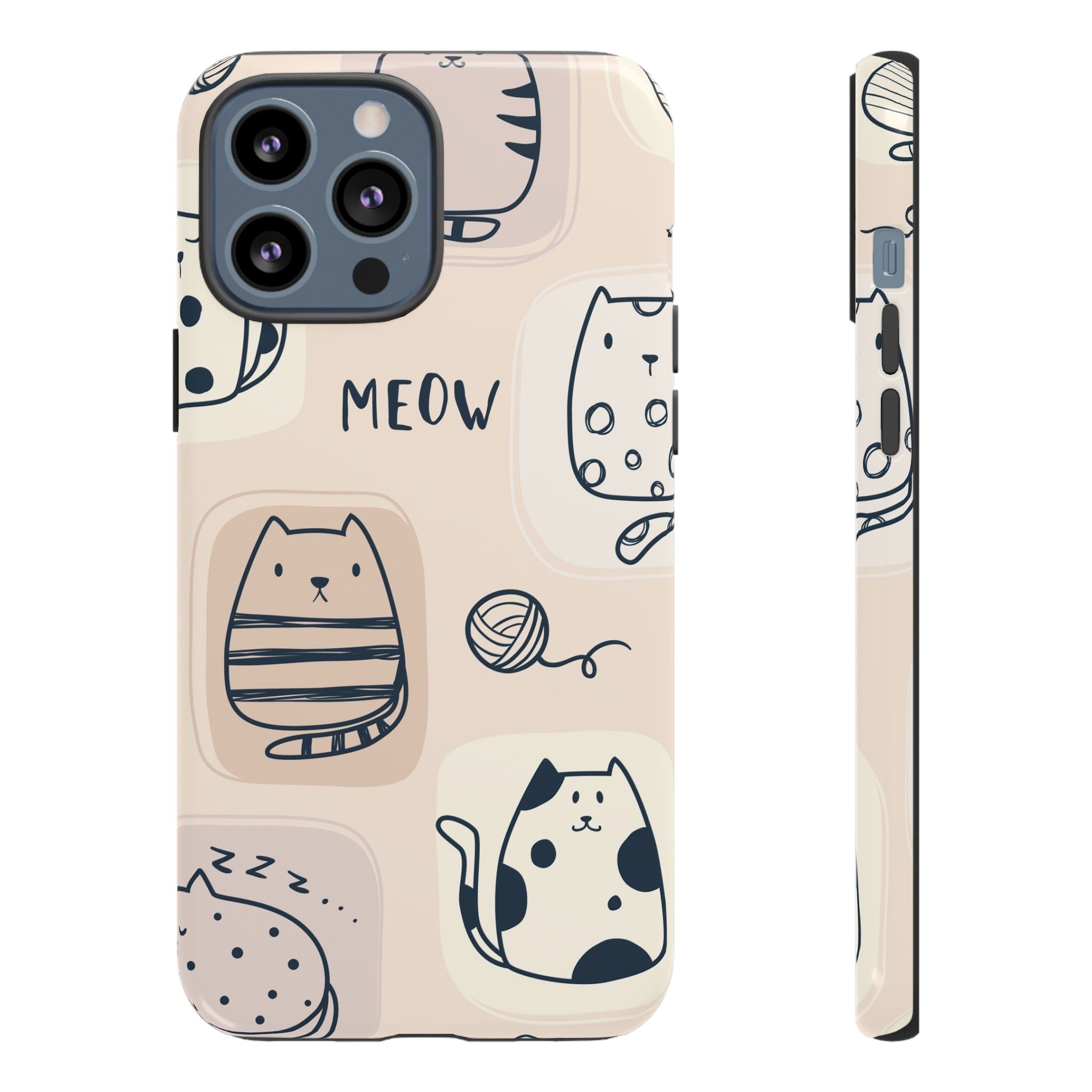 Cute Cat Drawings Tough iPhone Case - MVB STUDIO STORE