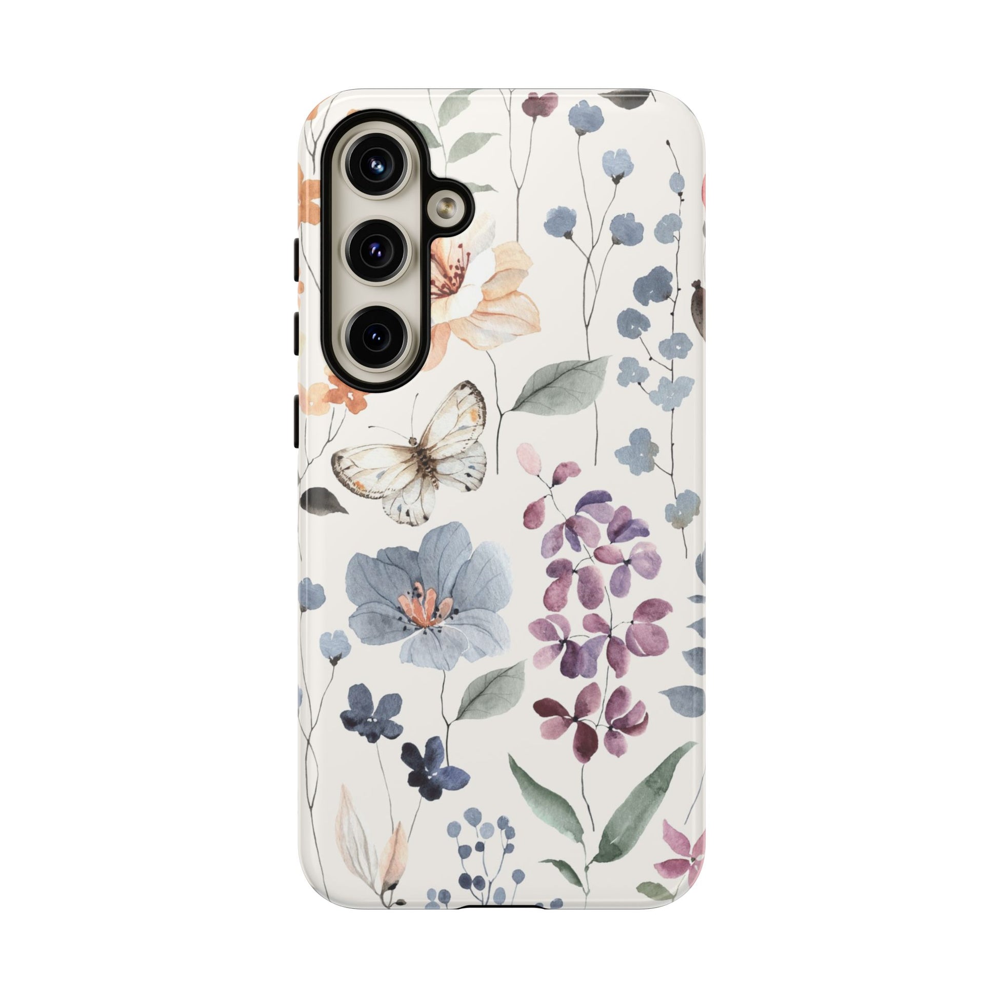 Watercolour Wild Flowers Tough Samsung Phone Case with vibrant floral design, ideal for protection and style.