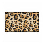 Leopard Print Desk Mat - Oversized Animal Print Gaming/Office Desk Pad