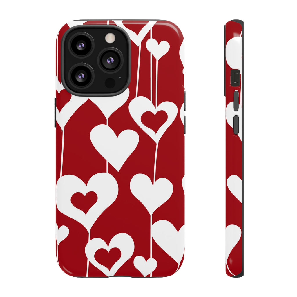 Red Dripping Hearts Tough iPhone Case - MVB STUDIO STORE