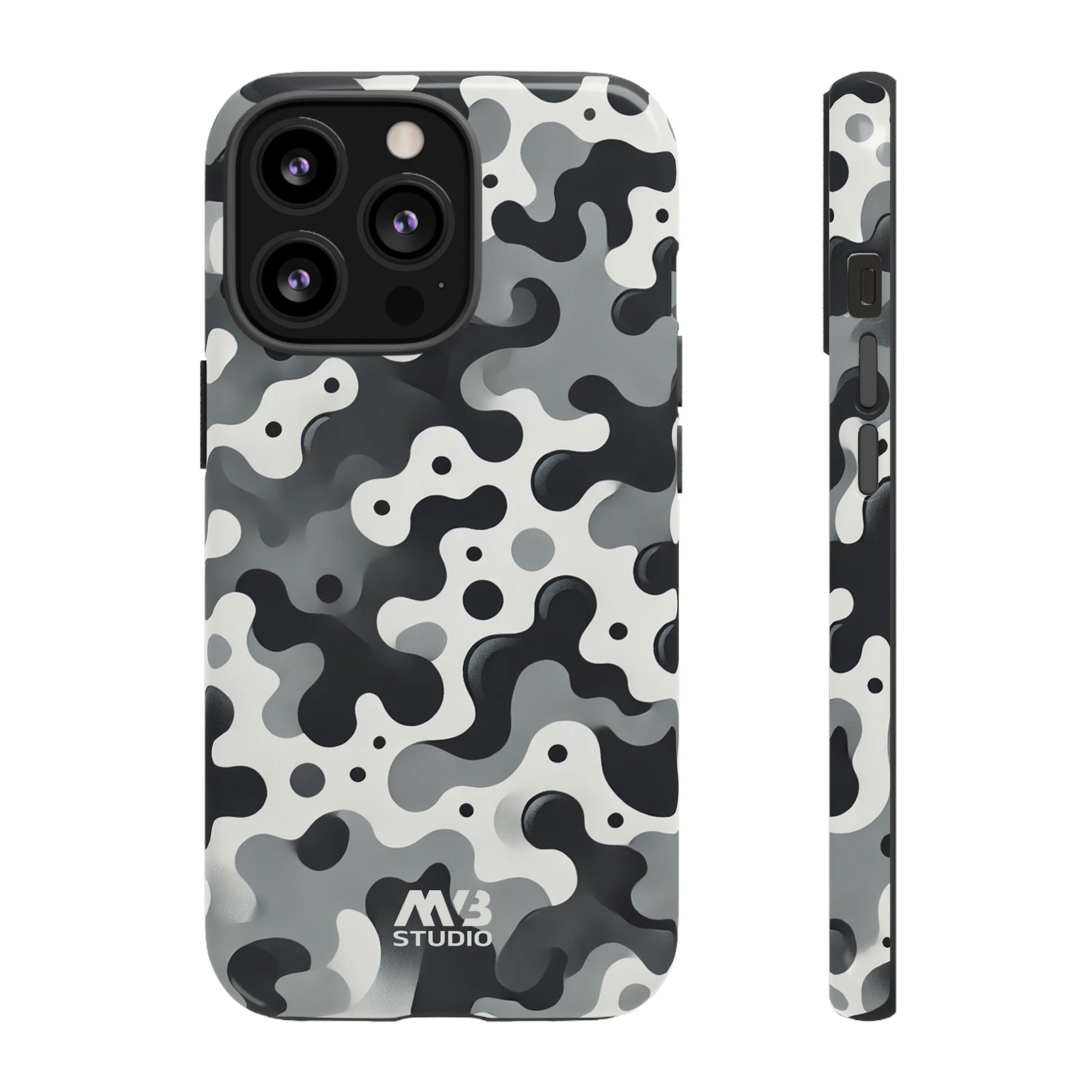 Black & White Camouflage Tough iPhone Case