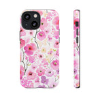 Watercolour Pink Flowers Tough iPhone Case - MVB STUDIO STORE