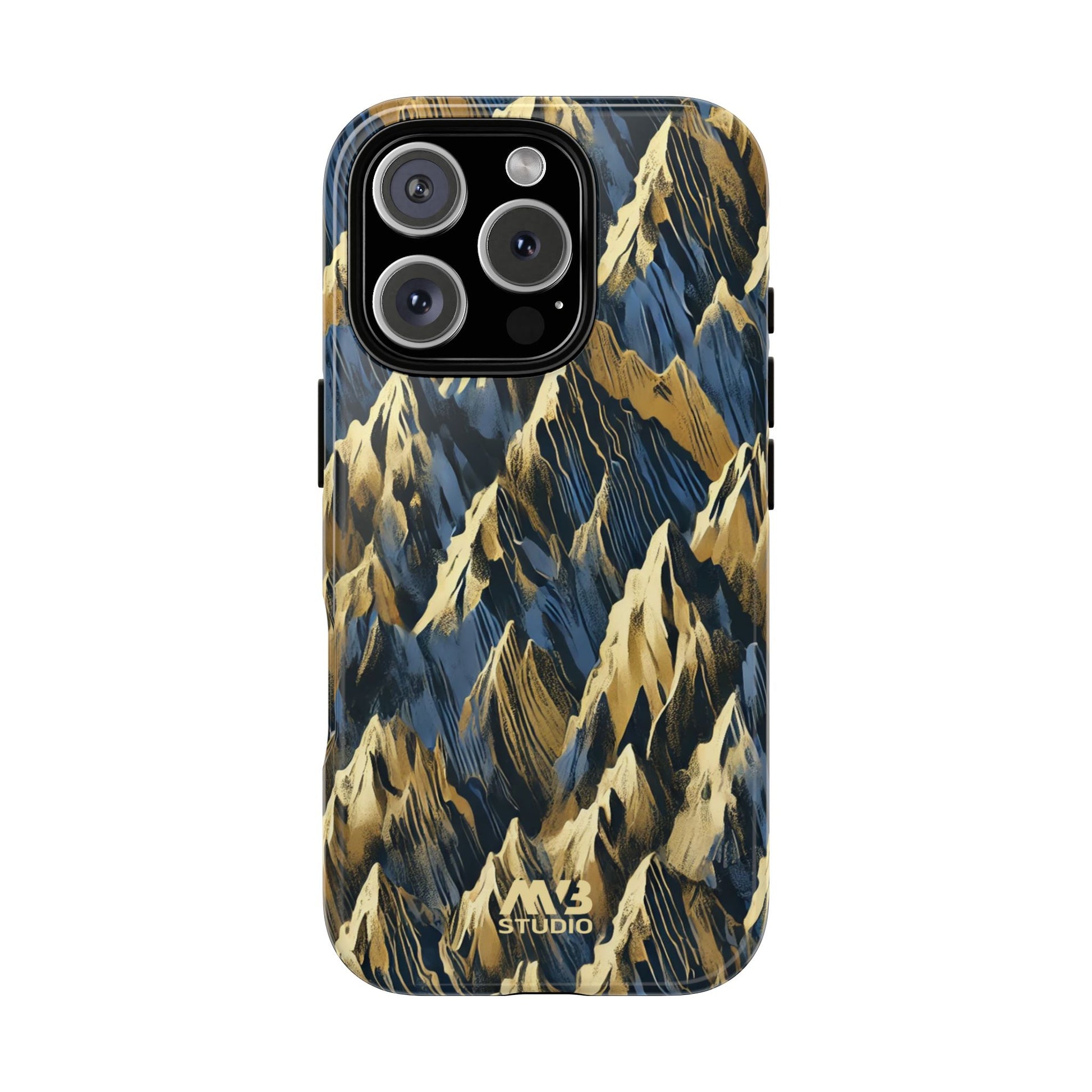 Blue & Gold Terrains Tough iPhone Case