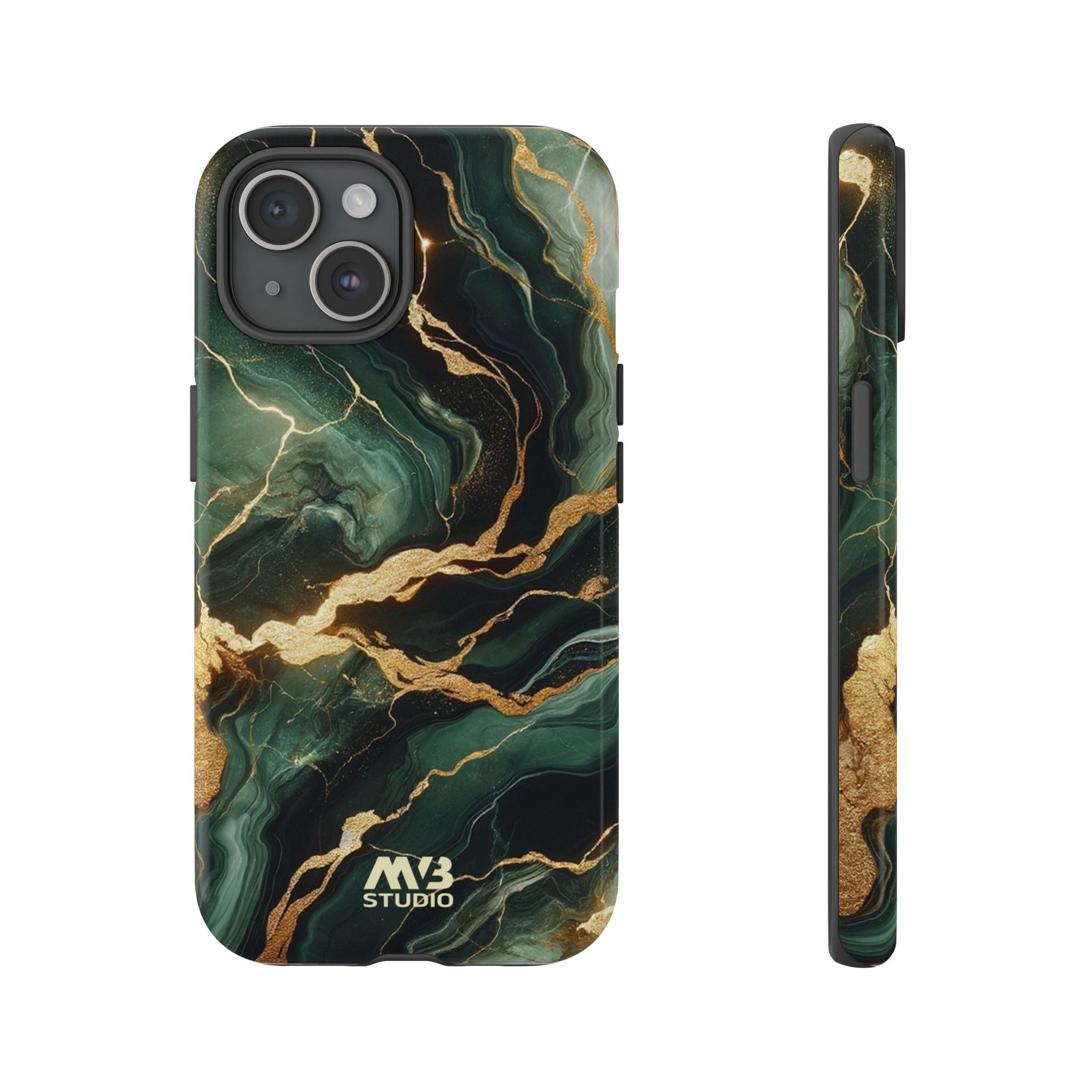 Jade & Gold Marble Camouflage Tough iPhone Case - MVB STUDIO STORE