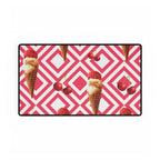 Cherry Ice Cream Pattern Desk Mat - Pink Geometric Gaming/Office Mouse Pad