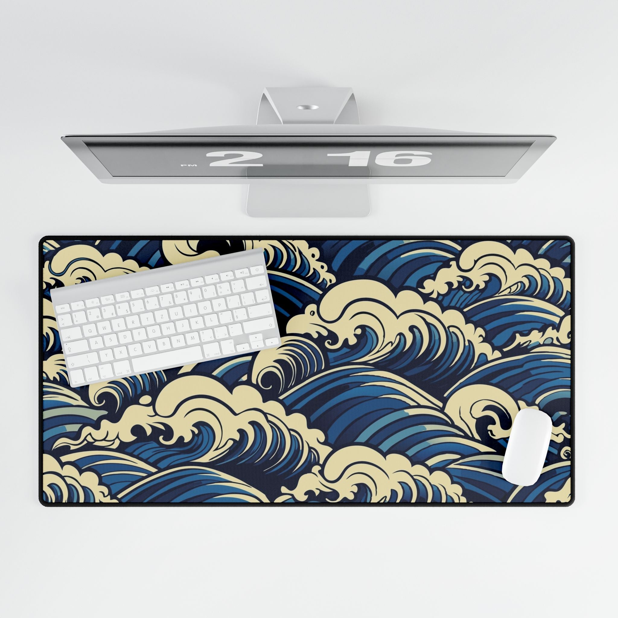 Ocean Wave Desk Mat - Large Nautical Mousepad for Desk, Gaming & Office