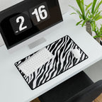 Zebra Stripe Desk Mat - Black & White Large Mouse Pad for Home Office