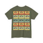80's Jam Cassette Tape T-shirt featuring a colorful cassette tape design on the back.