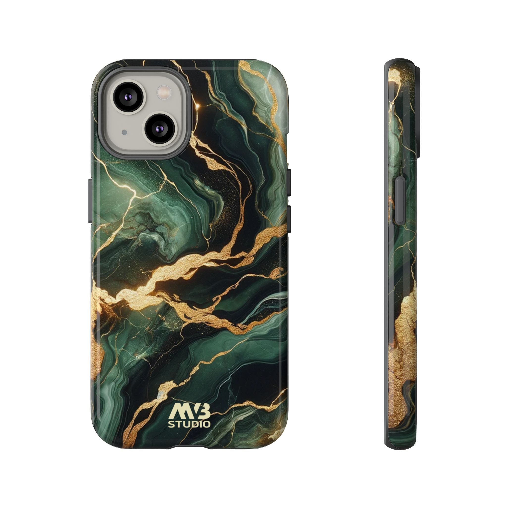 Jade & Gold Marble Camouflage Tough iPhone Case - MVB STUDIO STORE
