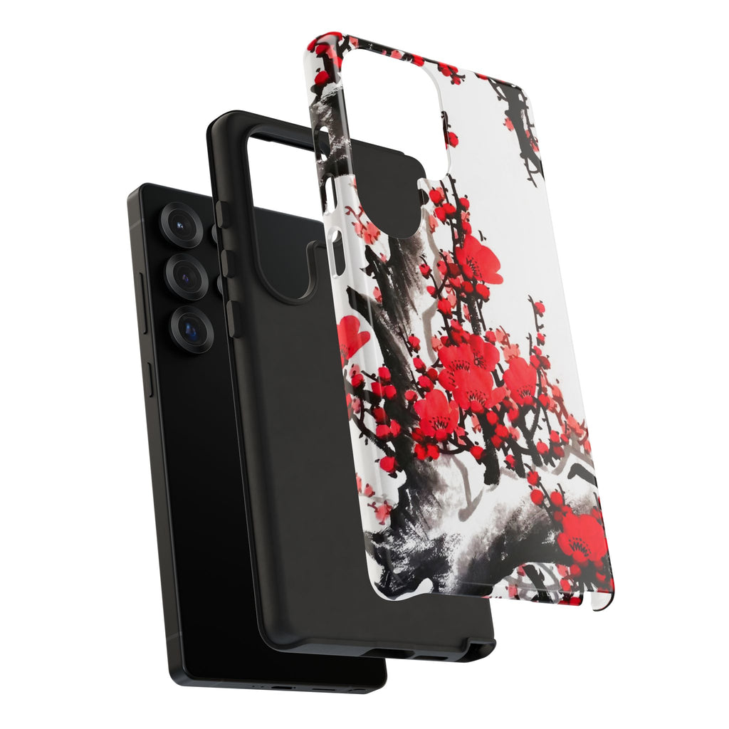 Plum Blossom Ink Tough Samsung Phone Case - MVB STUDIO STORE