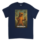 Navy colour T-shirt with cat giant cat