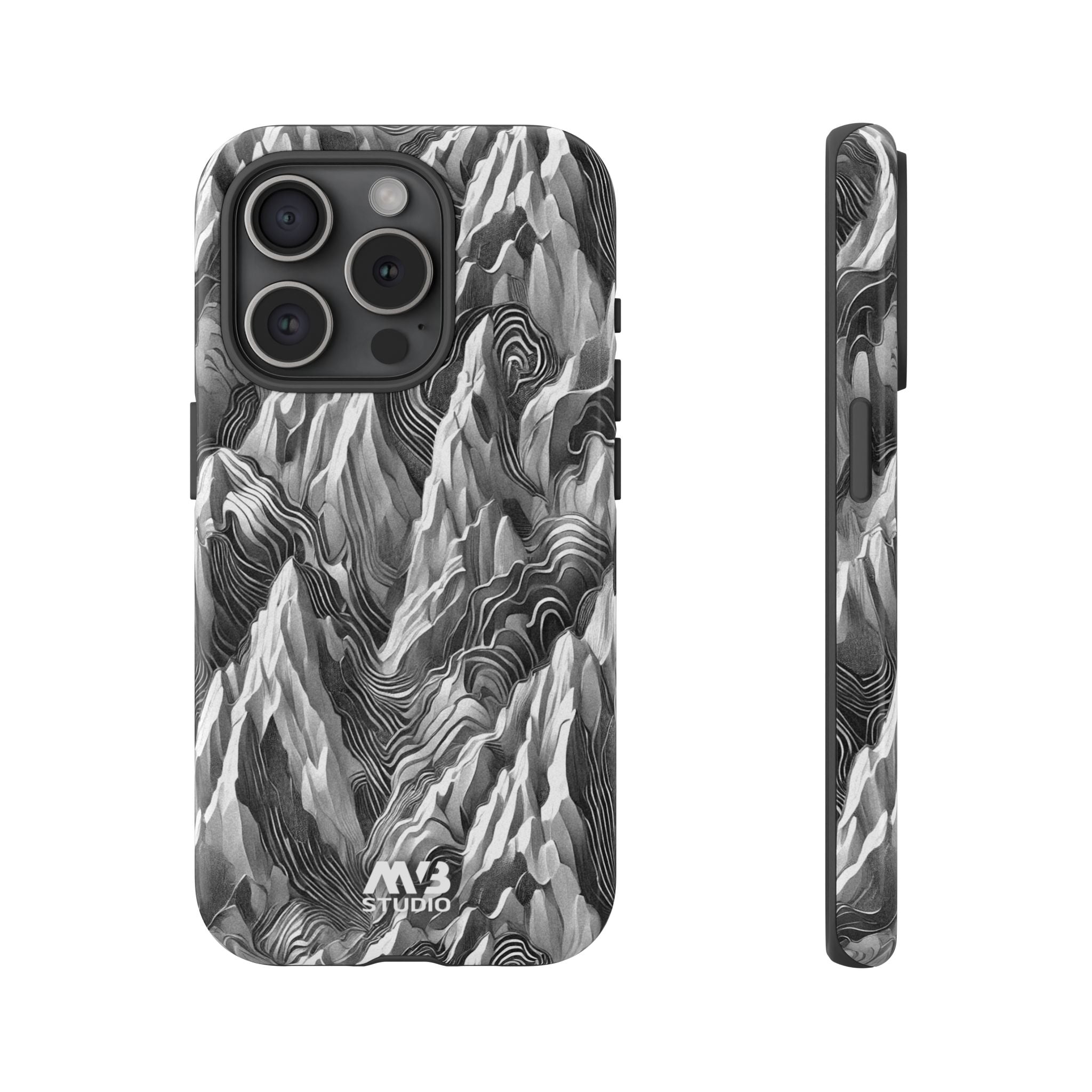 Grayscale Terrains Tough iPhone Case - MVB STUDIO STORE