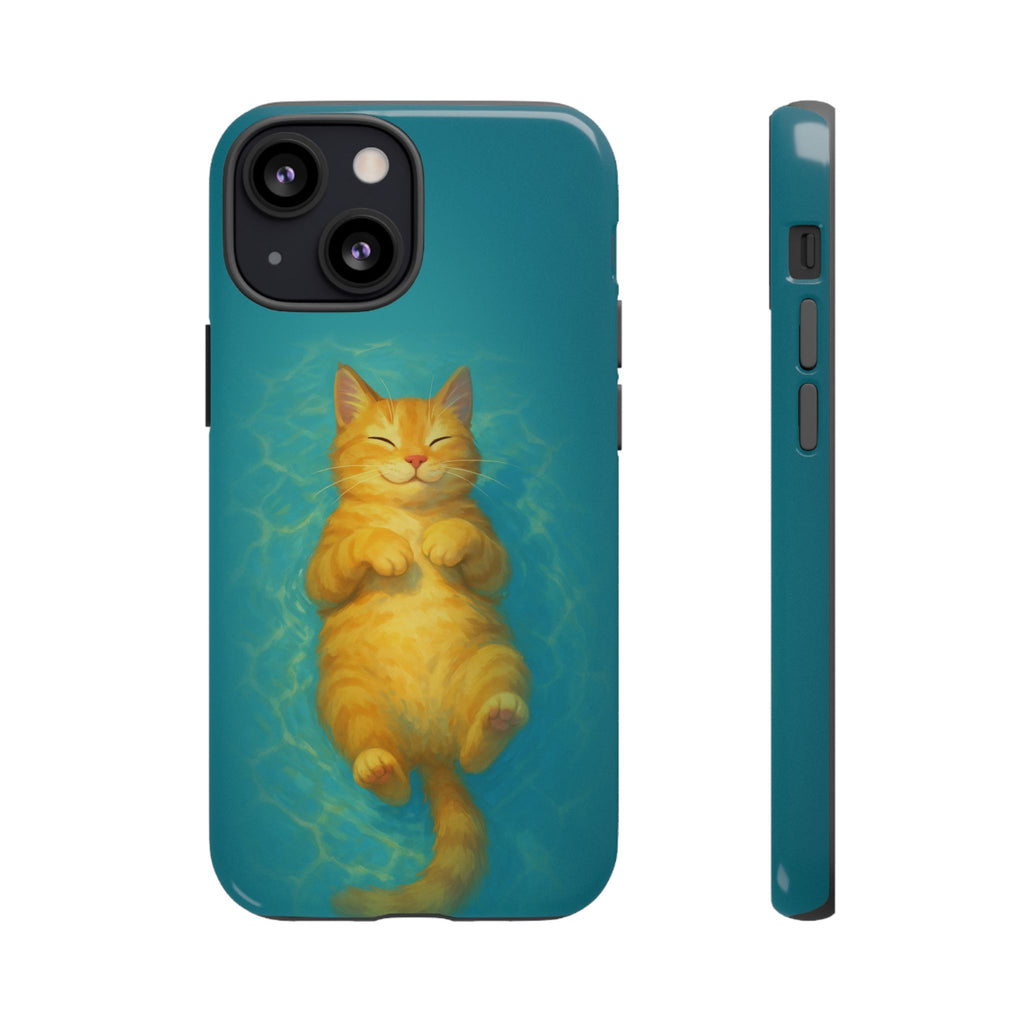 Relaxed Cat Floating iPhone Case - MVB STUDIO STORE