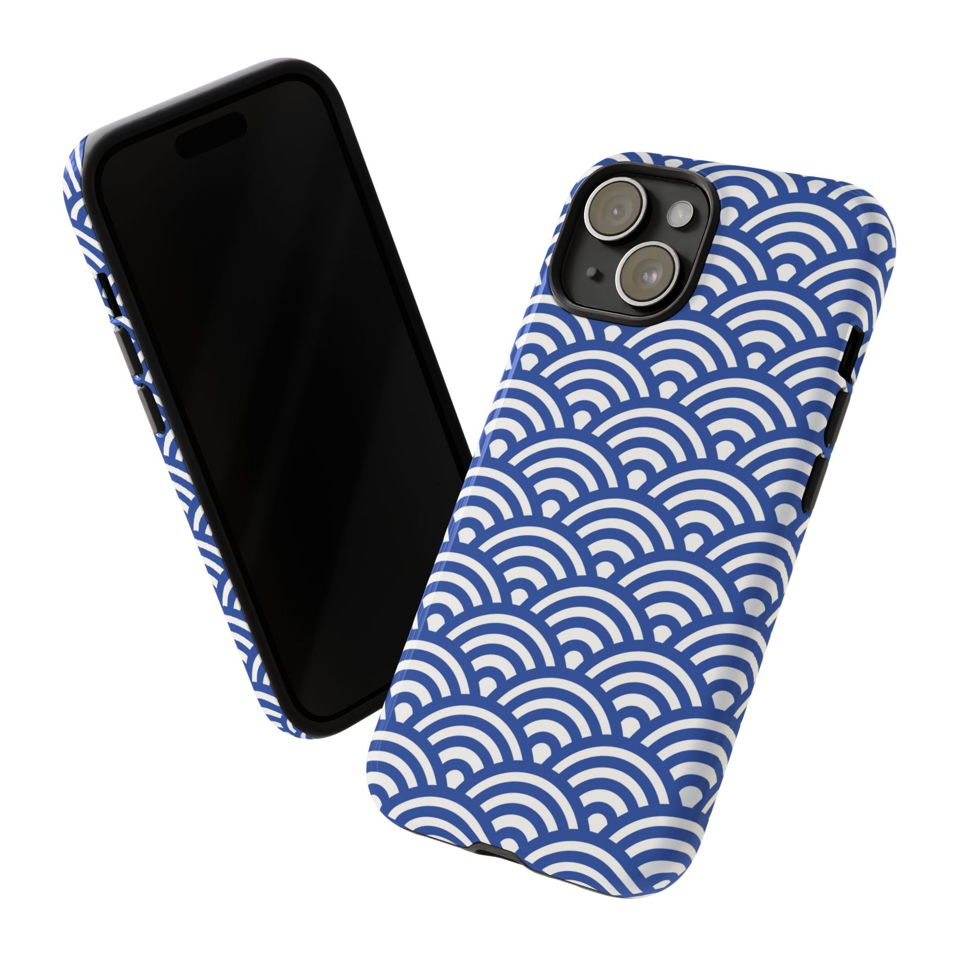 Blue Wave Pattern Tough Phone Case for iPhone 15 models