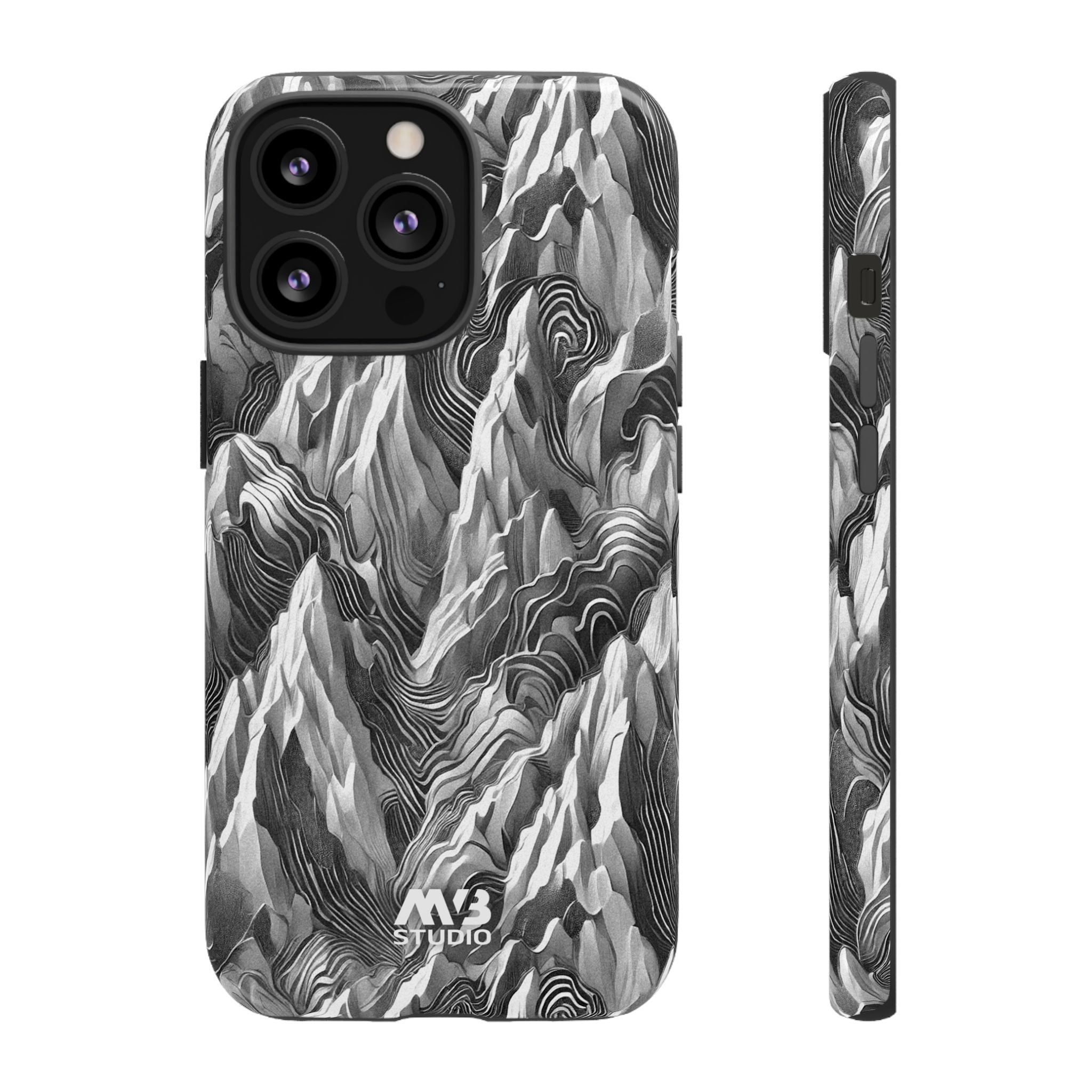 Grayscale Terrains Tough iPhone Case - MVB STUDIO STORE