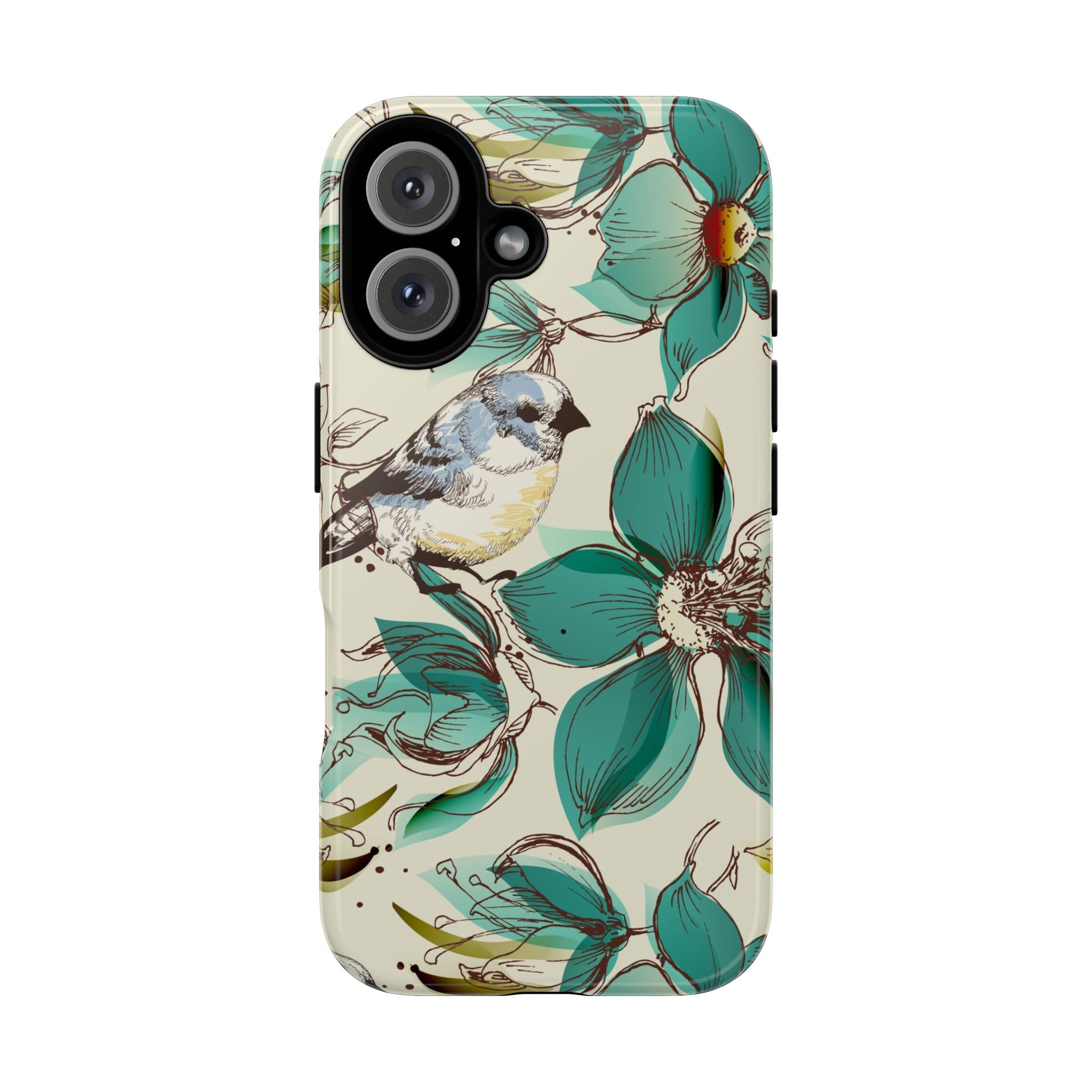 Retro Birds & Flowers Tough iPhone Case - MVB STUDIO STORE