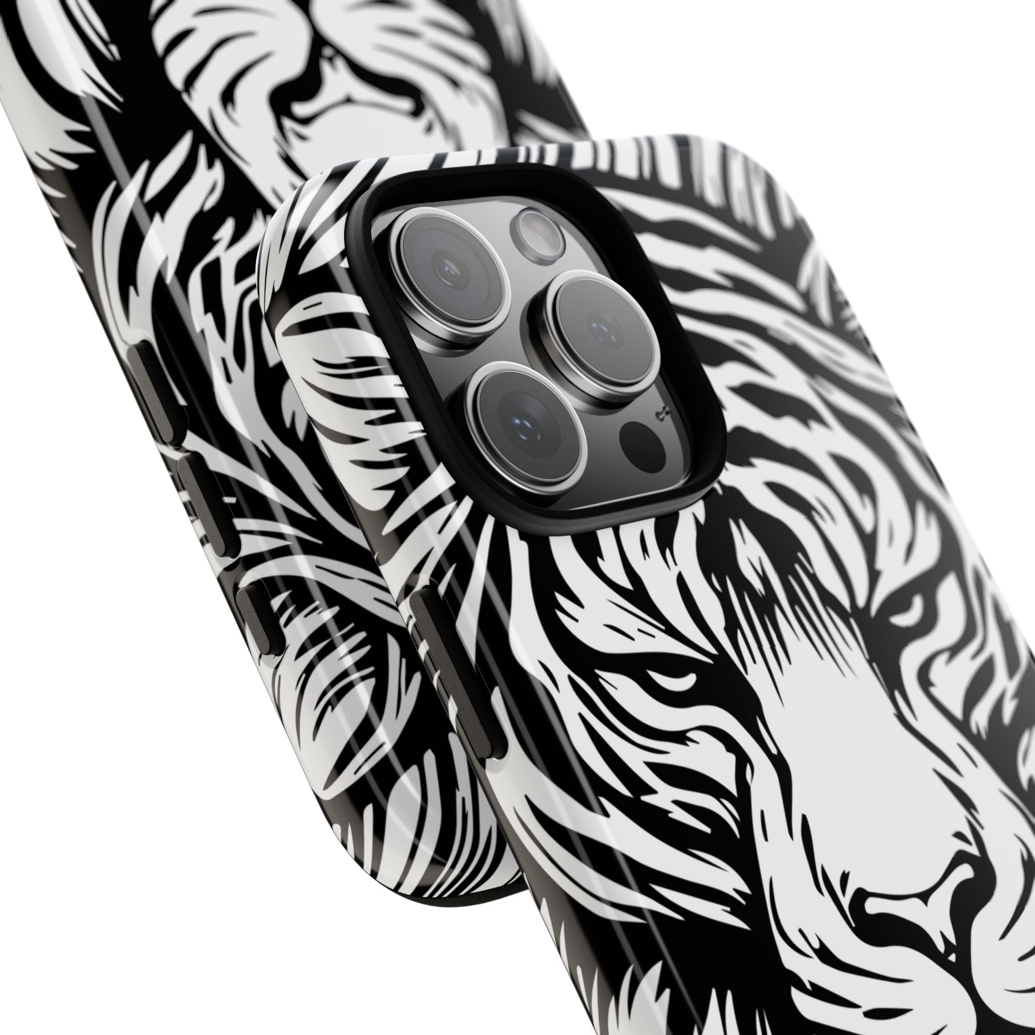 Black & White Tiger Tough iPhone Case - MVB STUDIO STORE