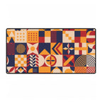 Geometric Retro Desk Mat - Colourful Mid-Century Pattern