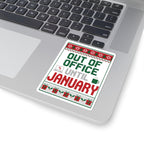 Out of Office Until January Sticker | Ugly Christmas Sweater