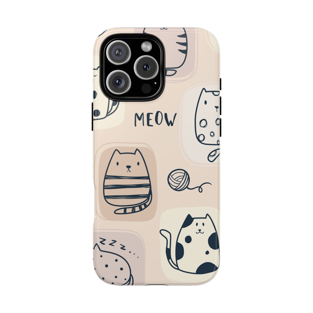 Cute Cat Drawings Tough iPhone Case - MVB STUDIO STORE
