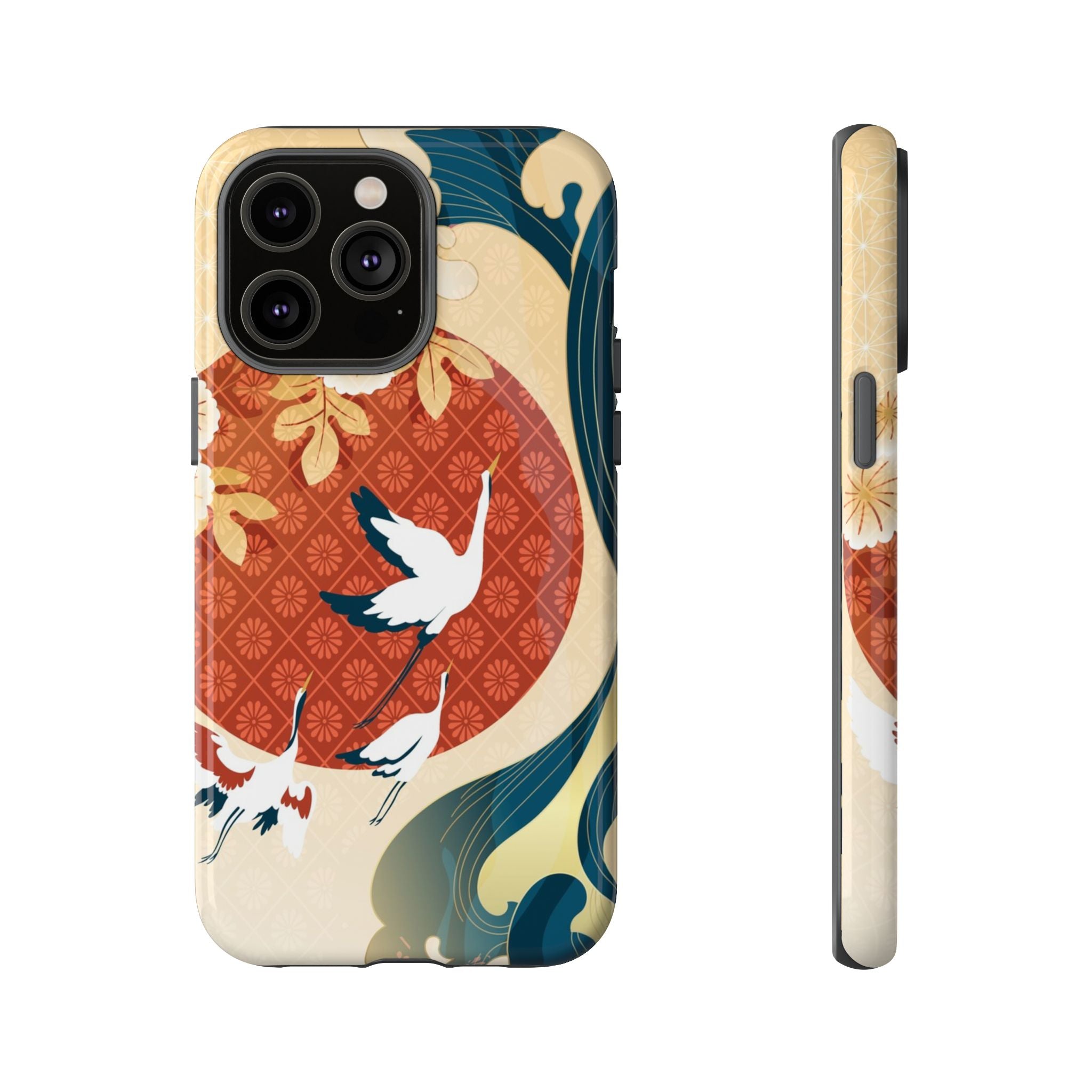 Japanese Crane Wave Tough iPhone Case - MVB STUDIO STORE