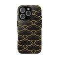 Black and Gold Wave Pattern Tough iPhone Case - MVB STUDIO STORE