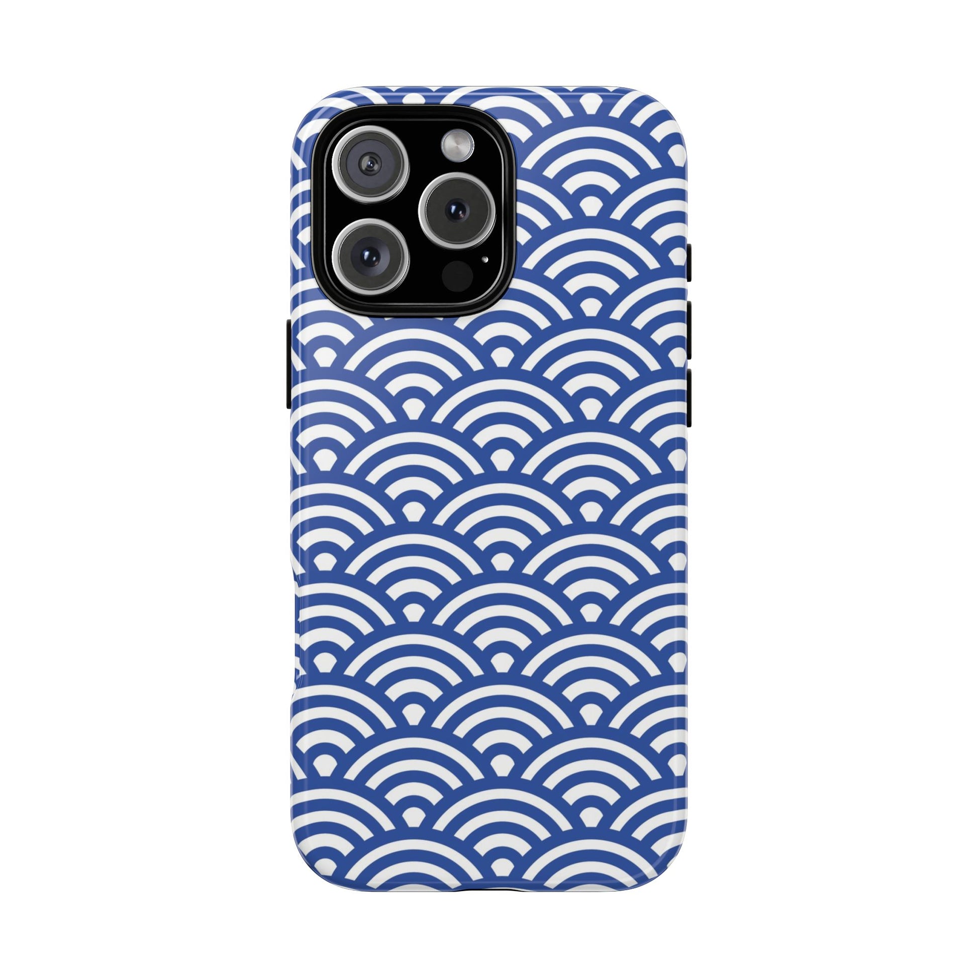 Blue Wave Pattern Tough Phone Case for iPhone 16 models