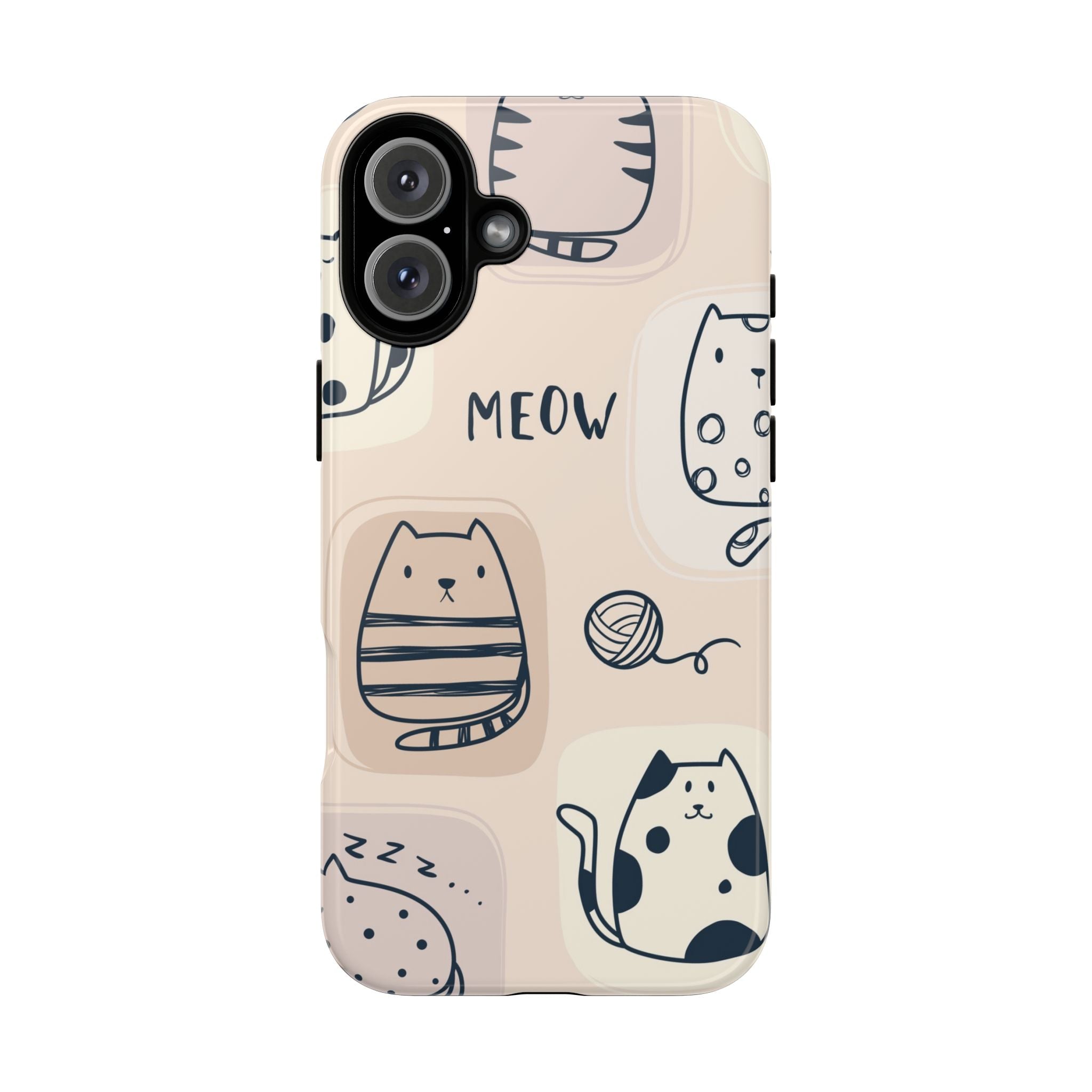 Cute Cat Drawings Tough iPhone Case - MVB STUDIO STORE