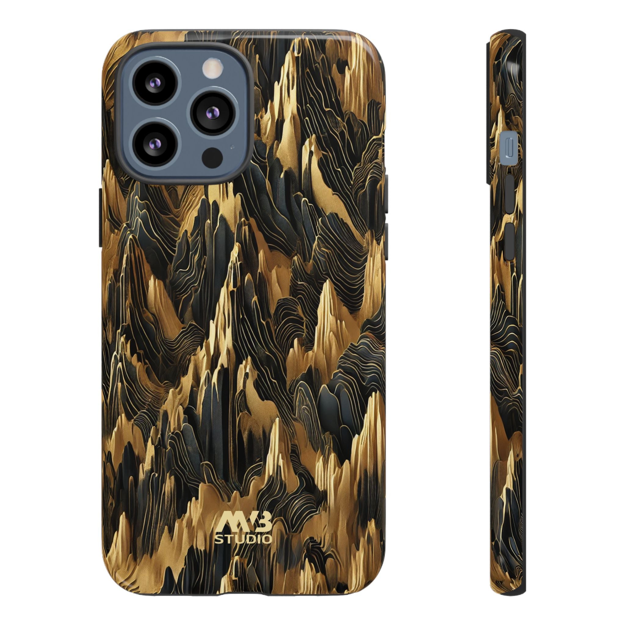 Black & Gold Terrains Tough iPhone Case - MVB STUDIO STORE