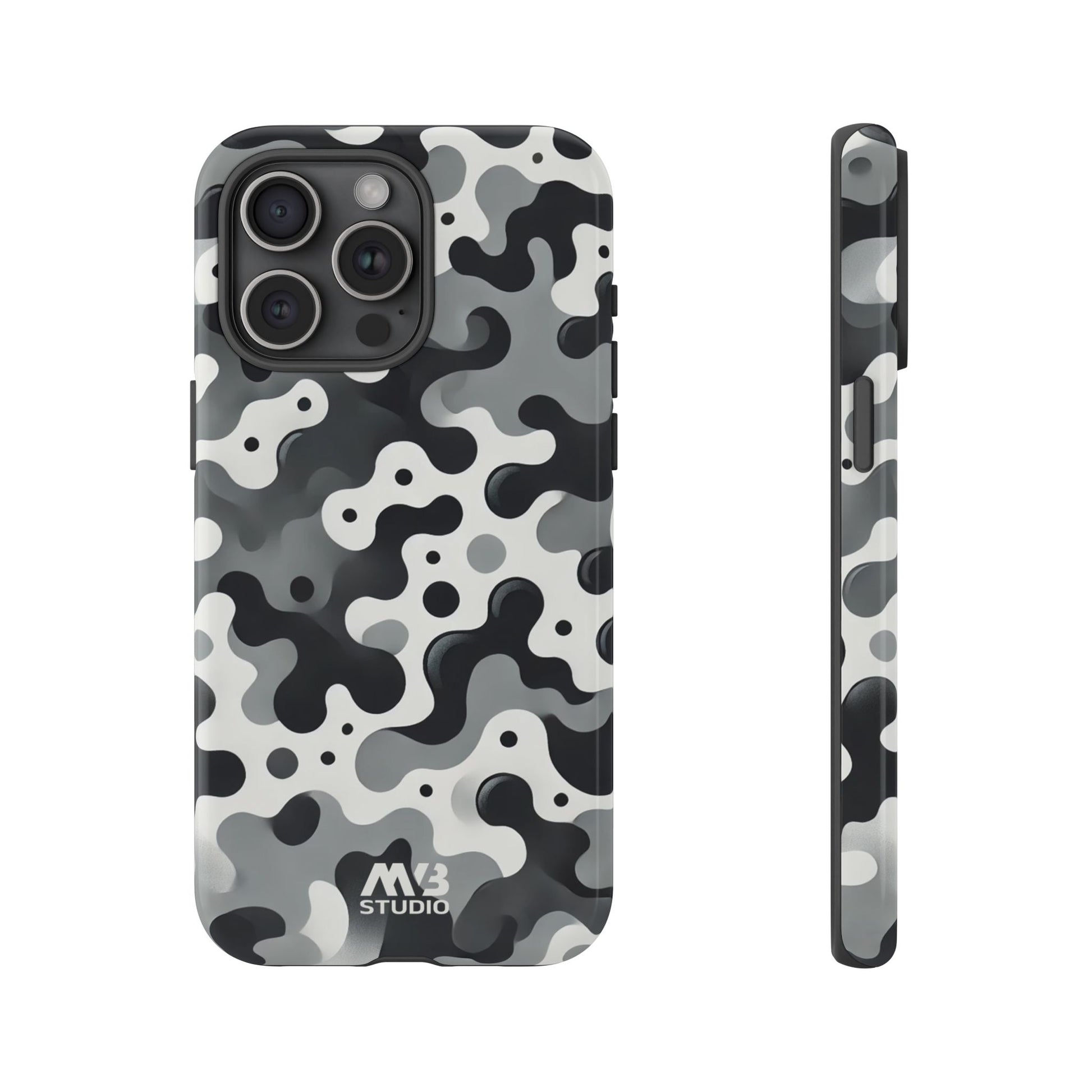 Black & White Camouflage Tough iPhone Case