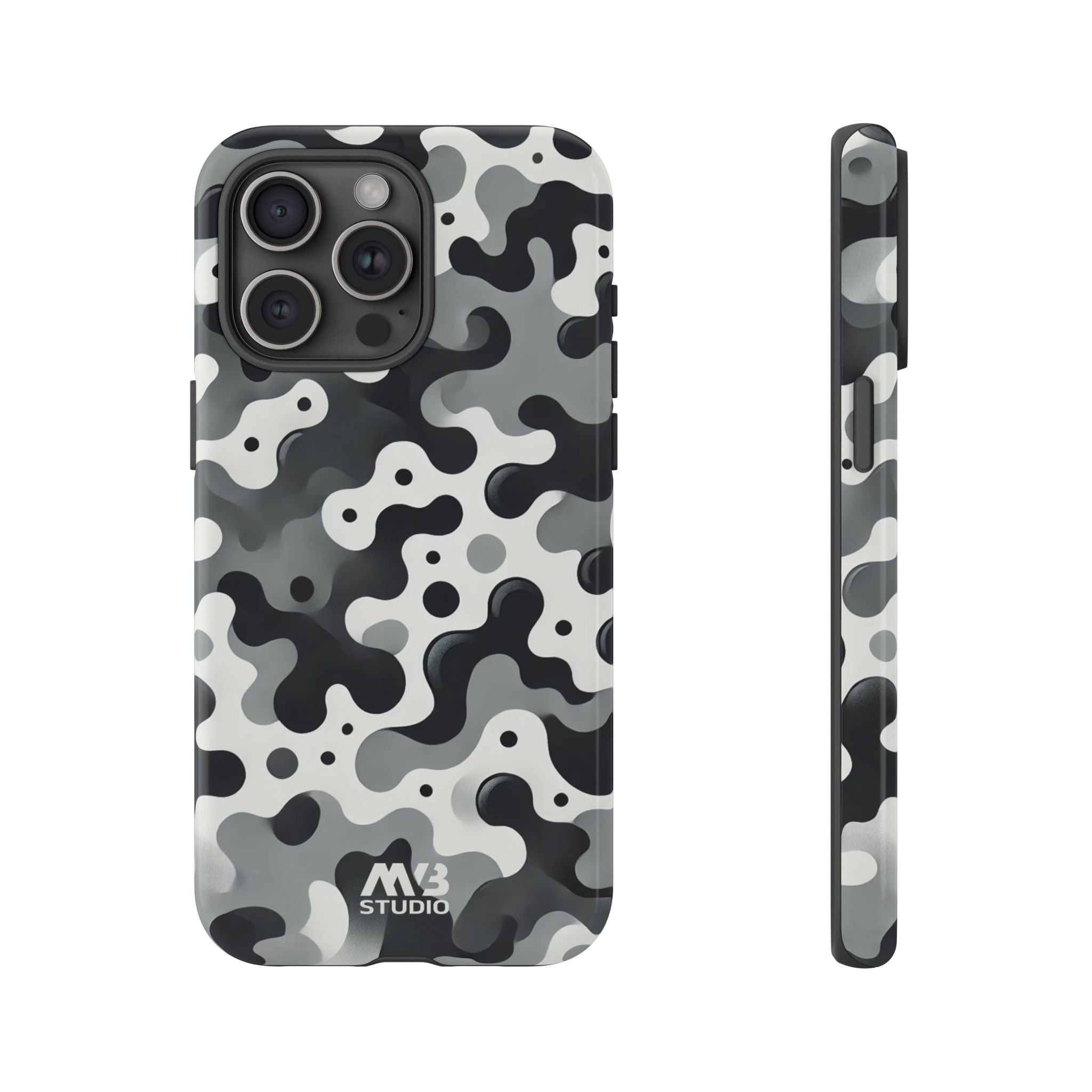 Black & White Camouflage Tough iPhone Case - MVB STUDIO STORE