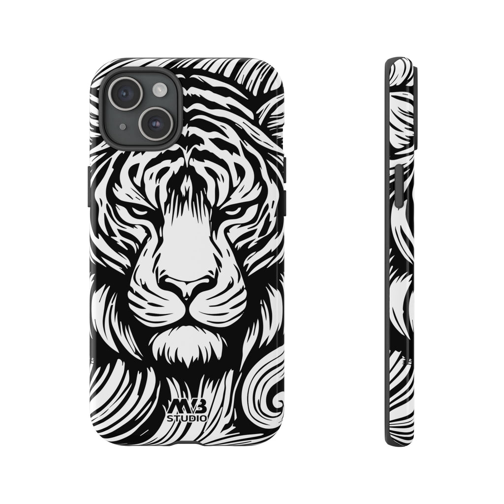 Black & White Tiger Tough iPhone Case - MVB STUDIO STORE