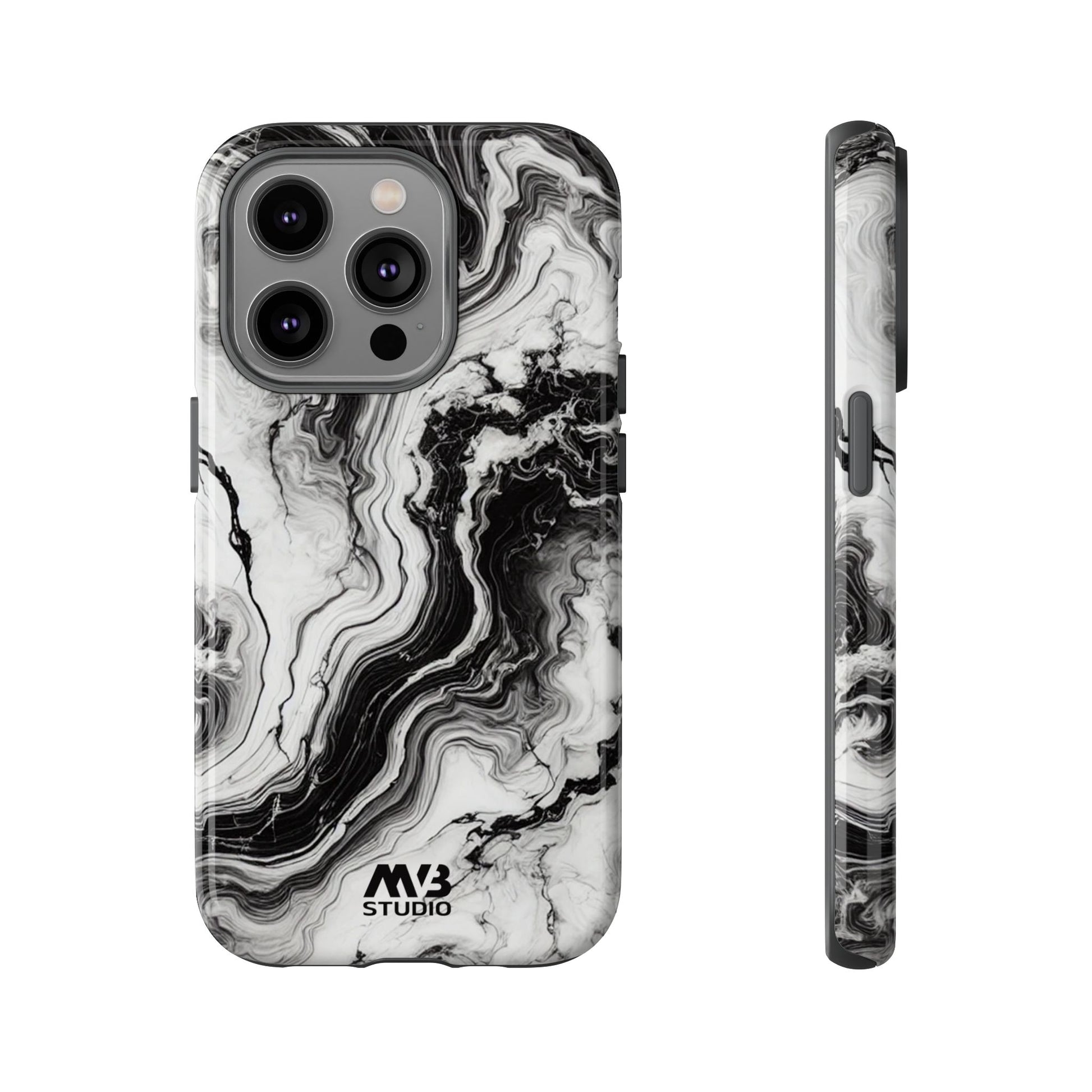 Black & White Tough iPhone Case