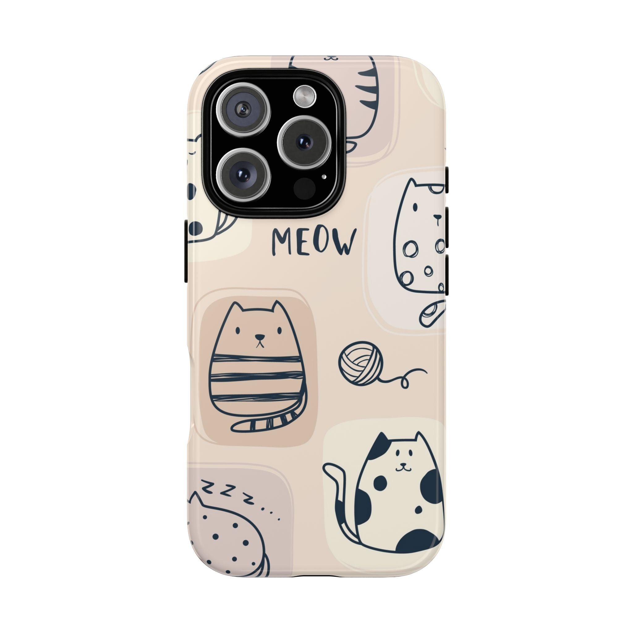 Cute Cat Drawings Tough iPhone Case - MVB STUDIO STORE