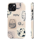 Cute Cat Drawings Tough iPhone Case - MVB STUDIO STORE