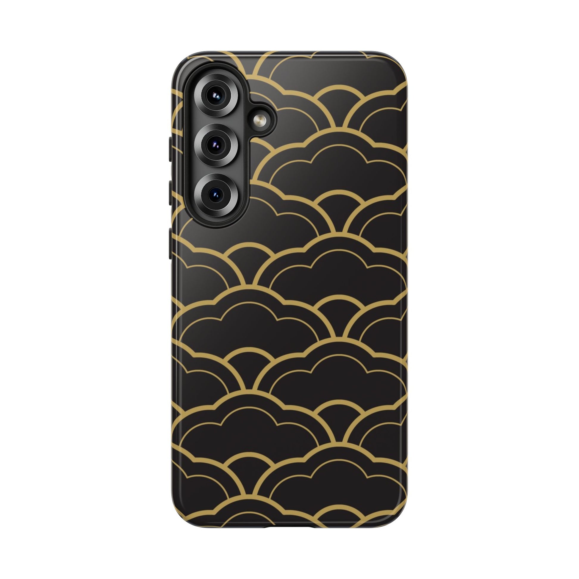 Black and Gold Wave Pattern Samsung Phone Case