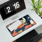 Cranes & Sunset Desk Mat - Japanese-Inspired XL Mouse Pad