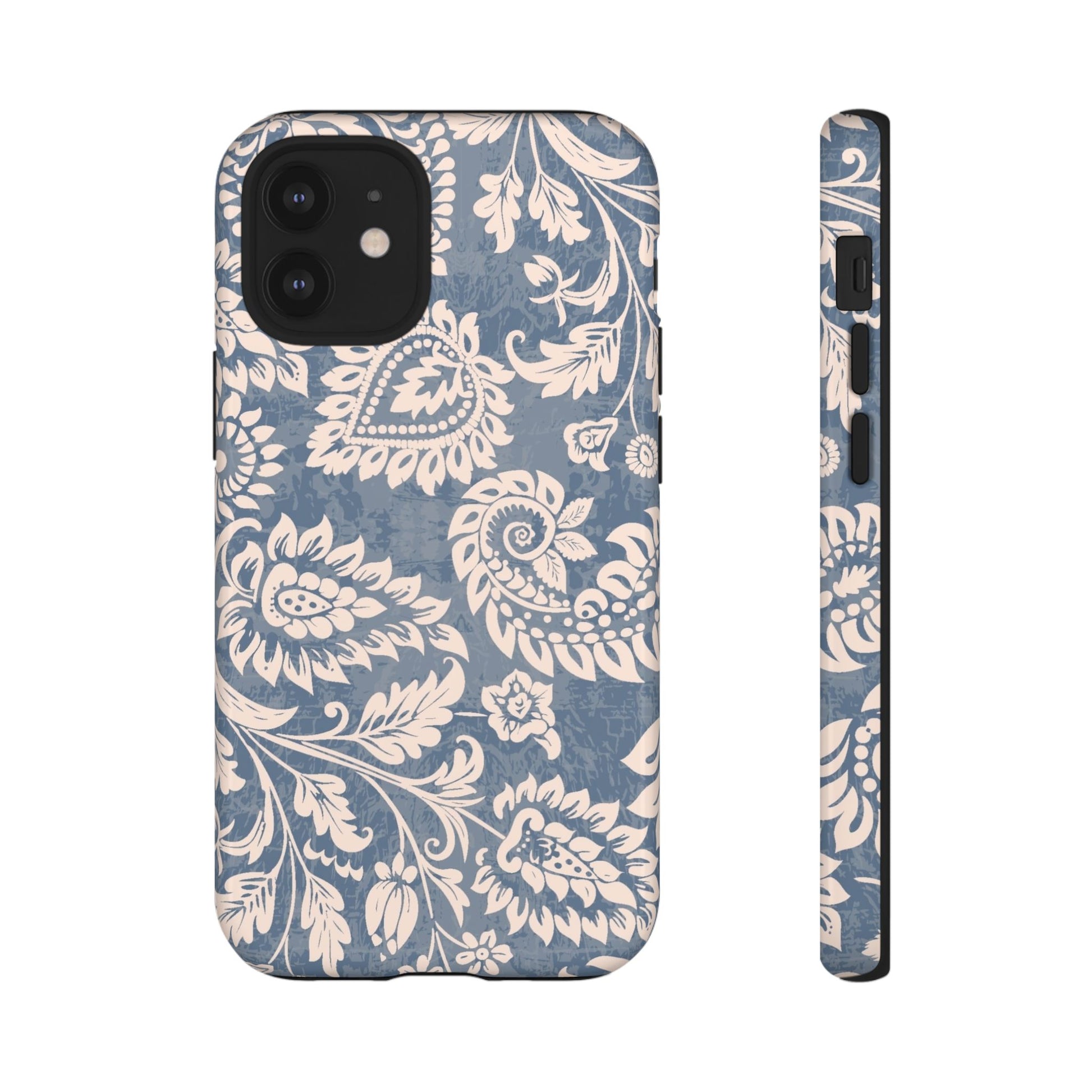 Blue Floral Pattern Tough iPhone Case - MVB STUDIO STORE