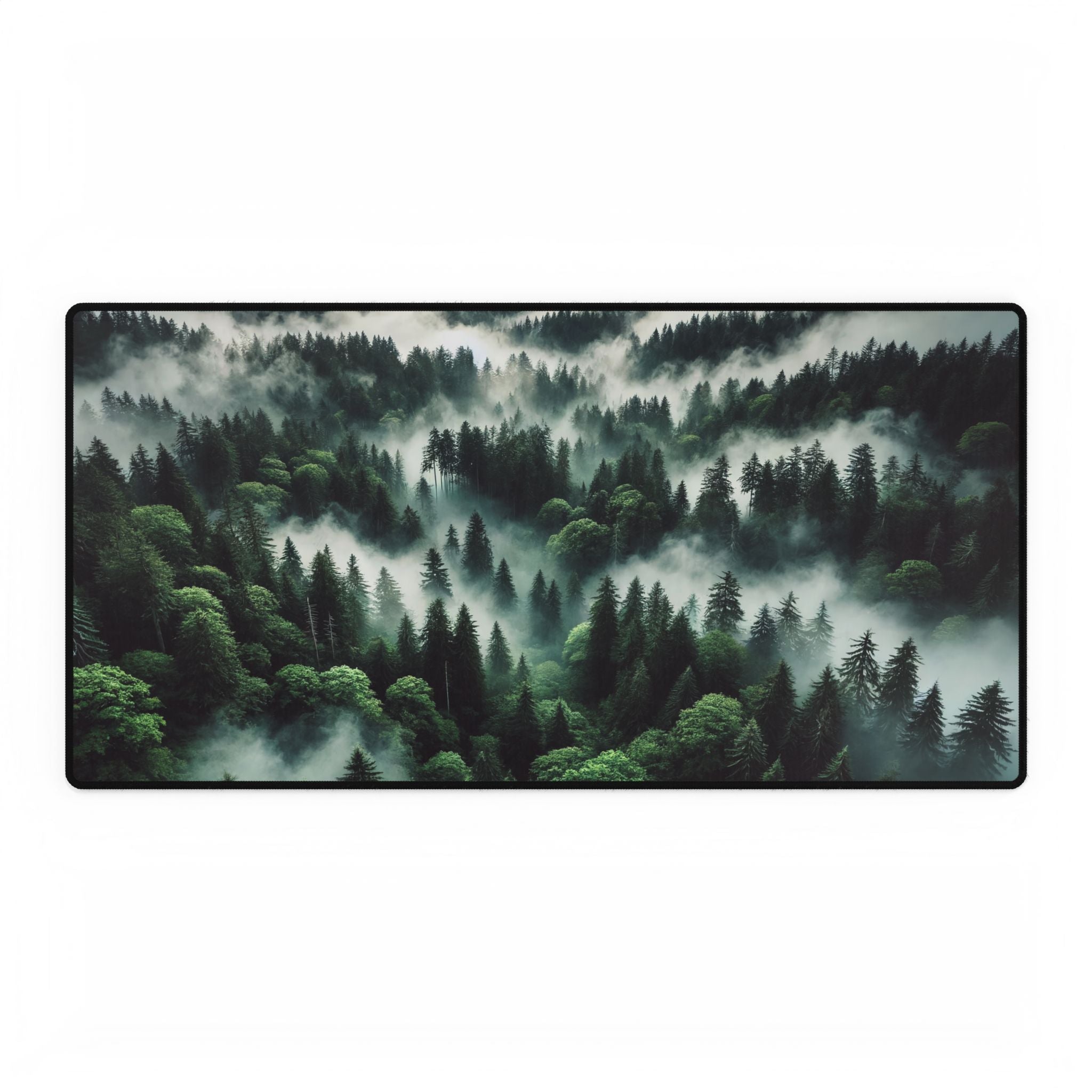 Forest scene with mist on a white background