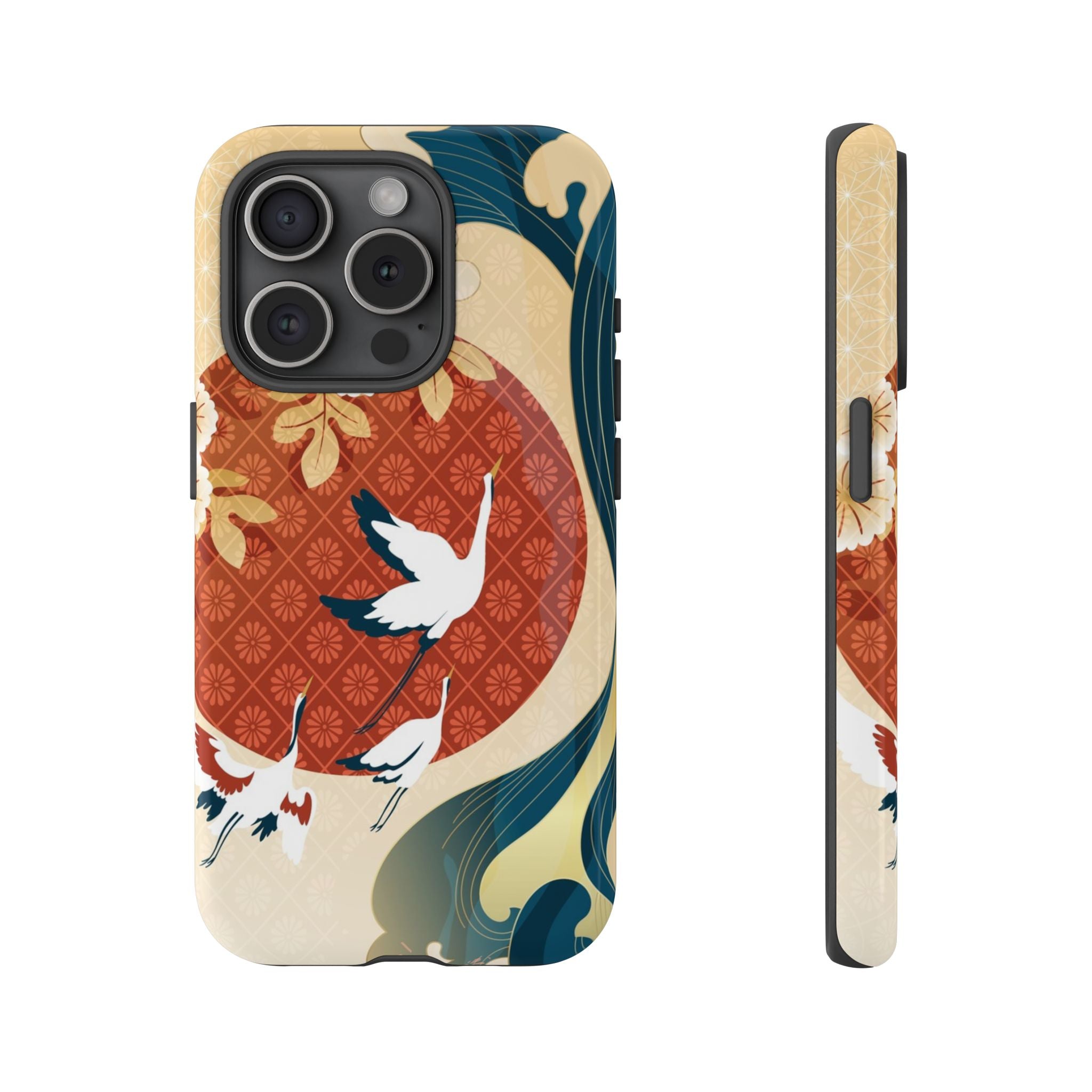 Japanese Crane Wave Tough iPhone Case - MVB STUDIO STORE