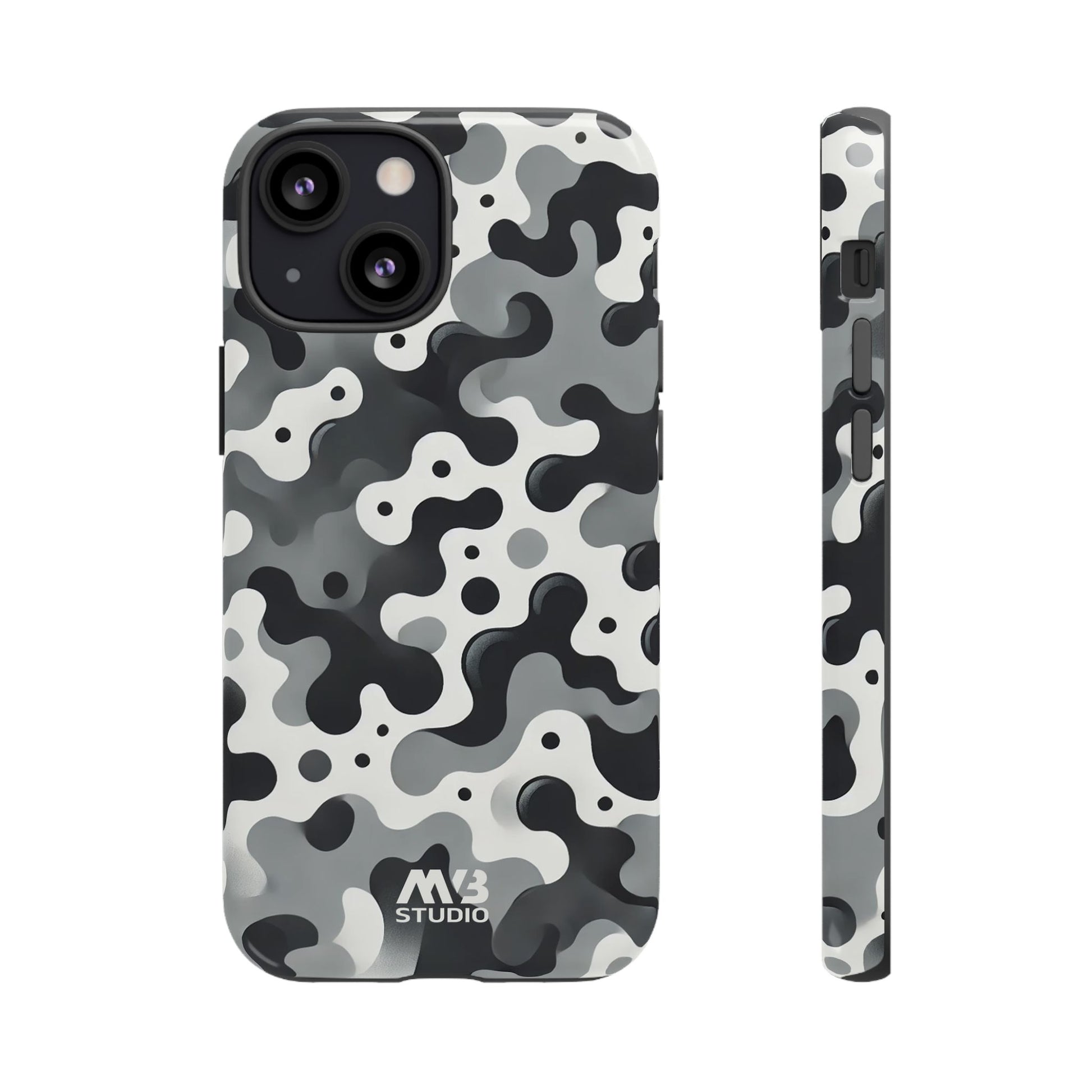 Black & White Camouflage Tough iPhone Case