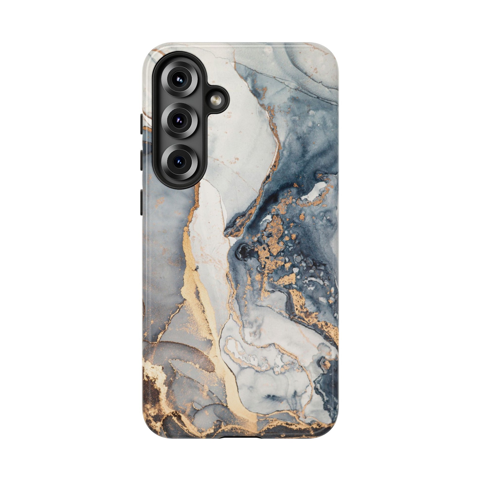 Blue Gold Marble Tough Samsung Phone Case